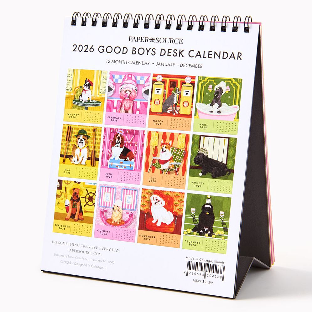 2026 Paper Source Good Boys Desk Easel Calendar - Image 2