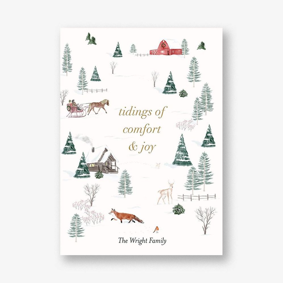 Winter Toile Holiday Card