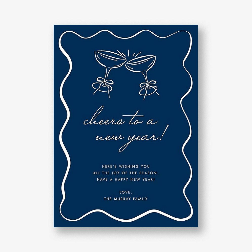 Eclectic New Year Toast Holiday Card