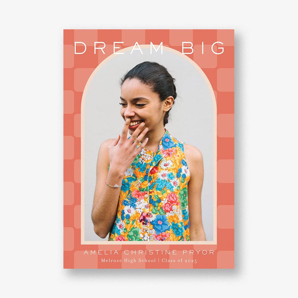 Checkered Arch Photo Graduation Announcement
