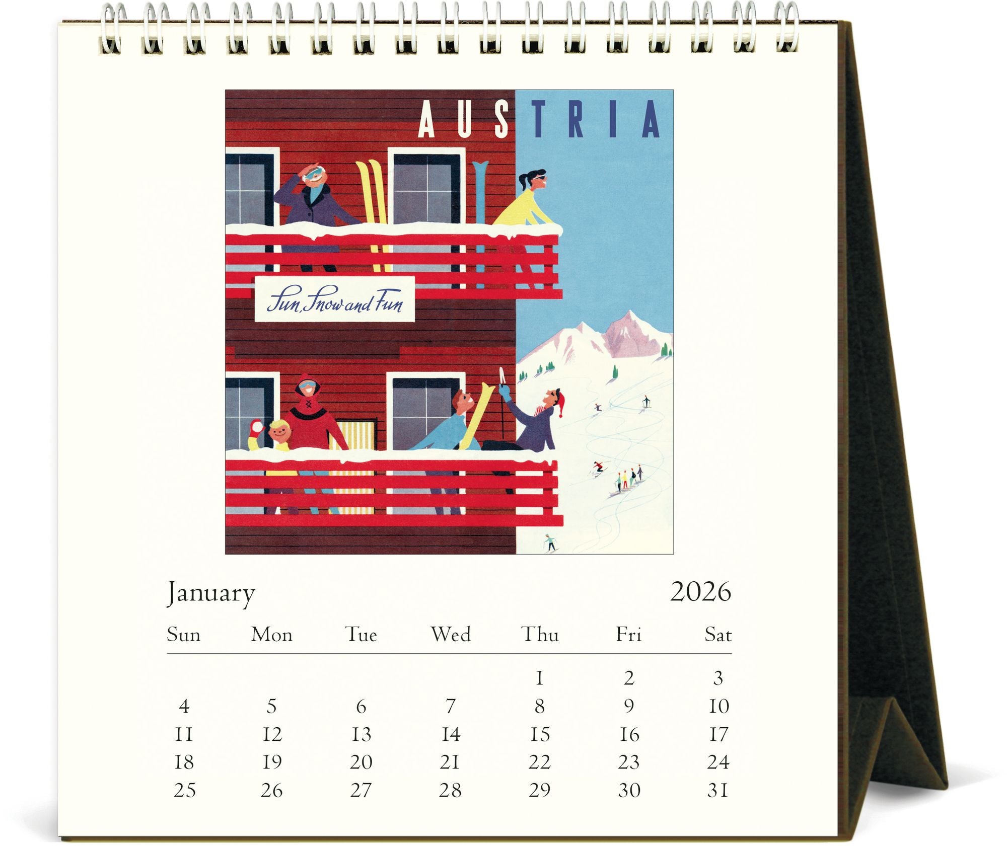 2026 Cavallini Vintage Travel Desk Calendar - Image 2