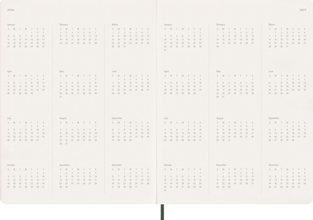 2026 Moleskine Myrtle Green 15-Month XXL Essential Soft Cover Weekly Vertical Planner - Image 5