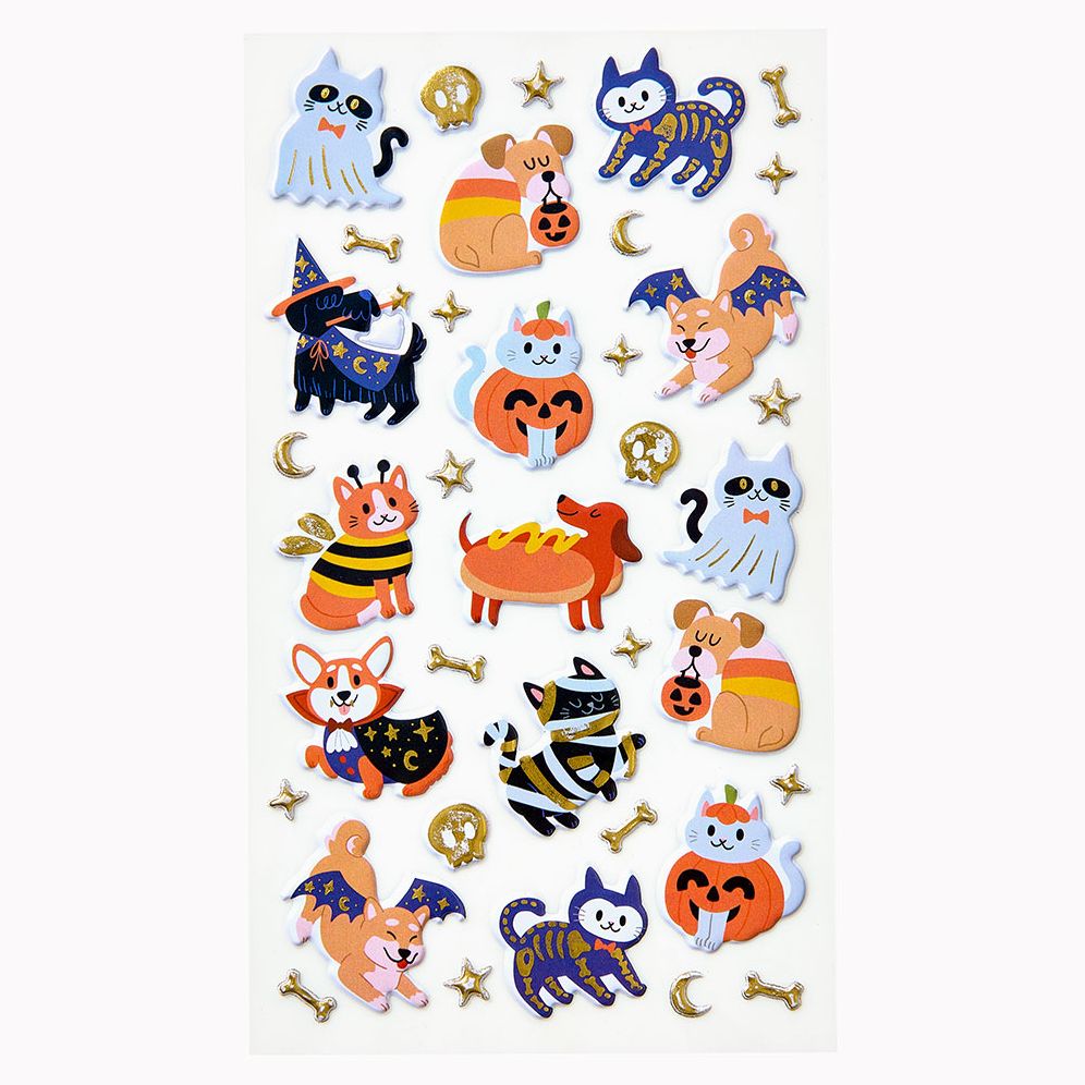 Cat and Dog in Costumes Sticker Sheet - Image 2