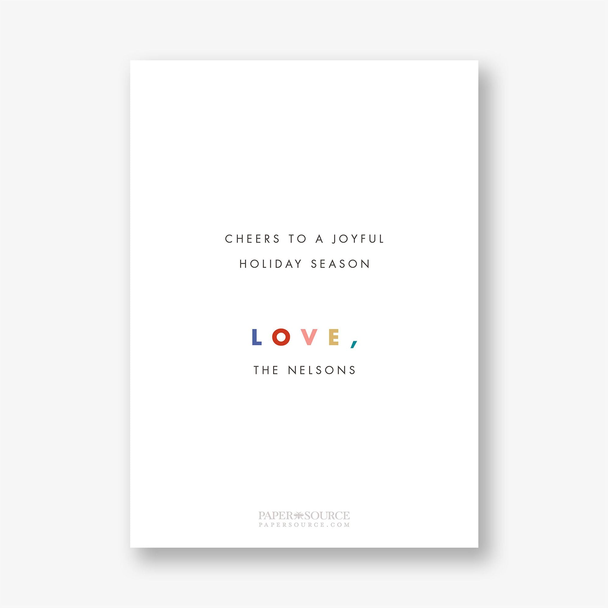 Colorful Peace Joy Love Holiday Photo Card - Image 3