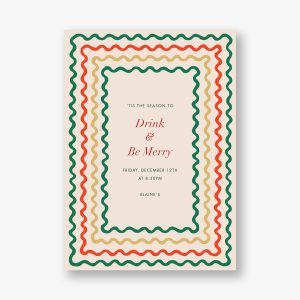 Holiday Ribbon Stripe Party Invitation