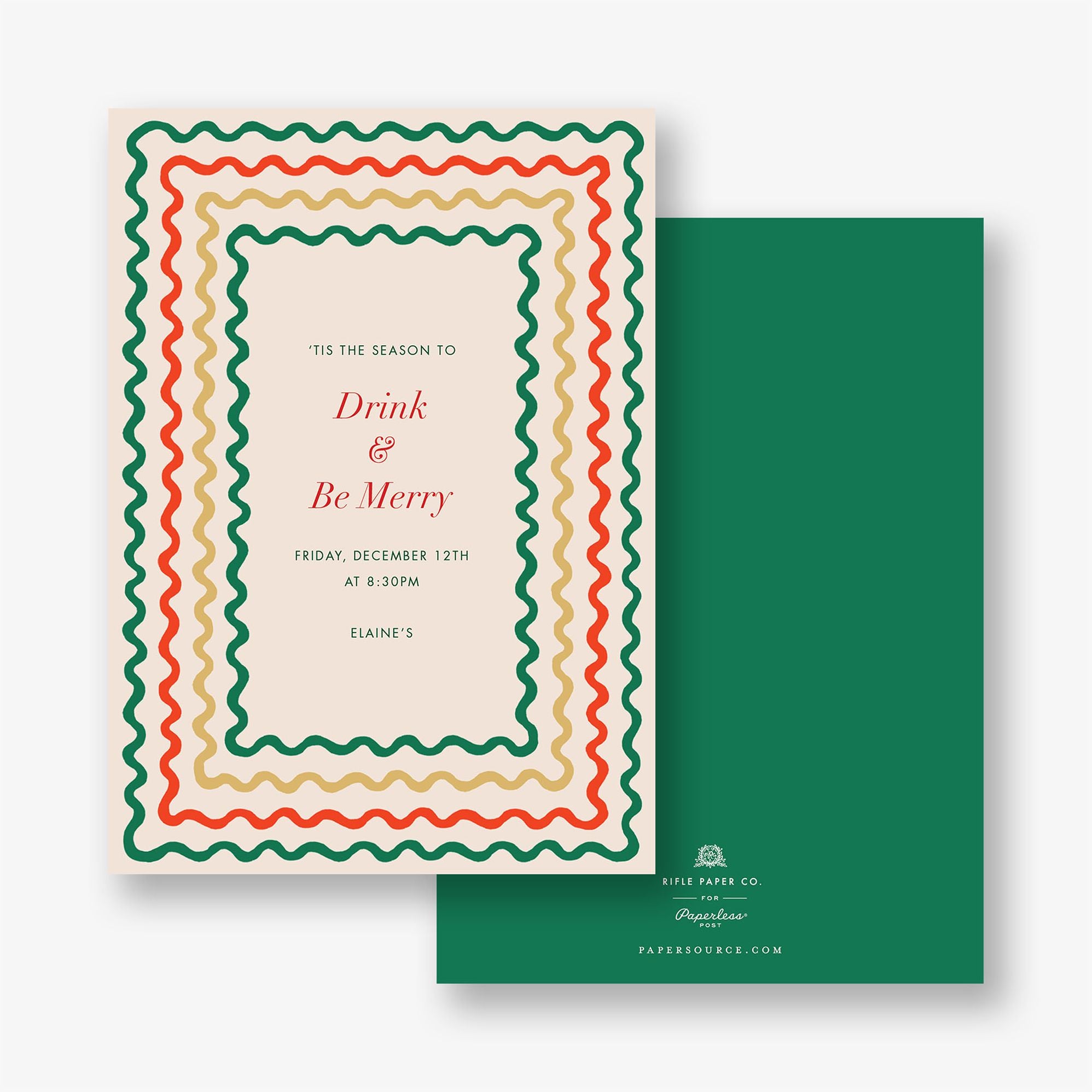 Holiday Ribbon Stripe Party Invitation - Image 2