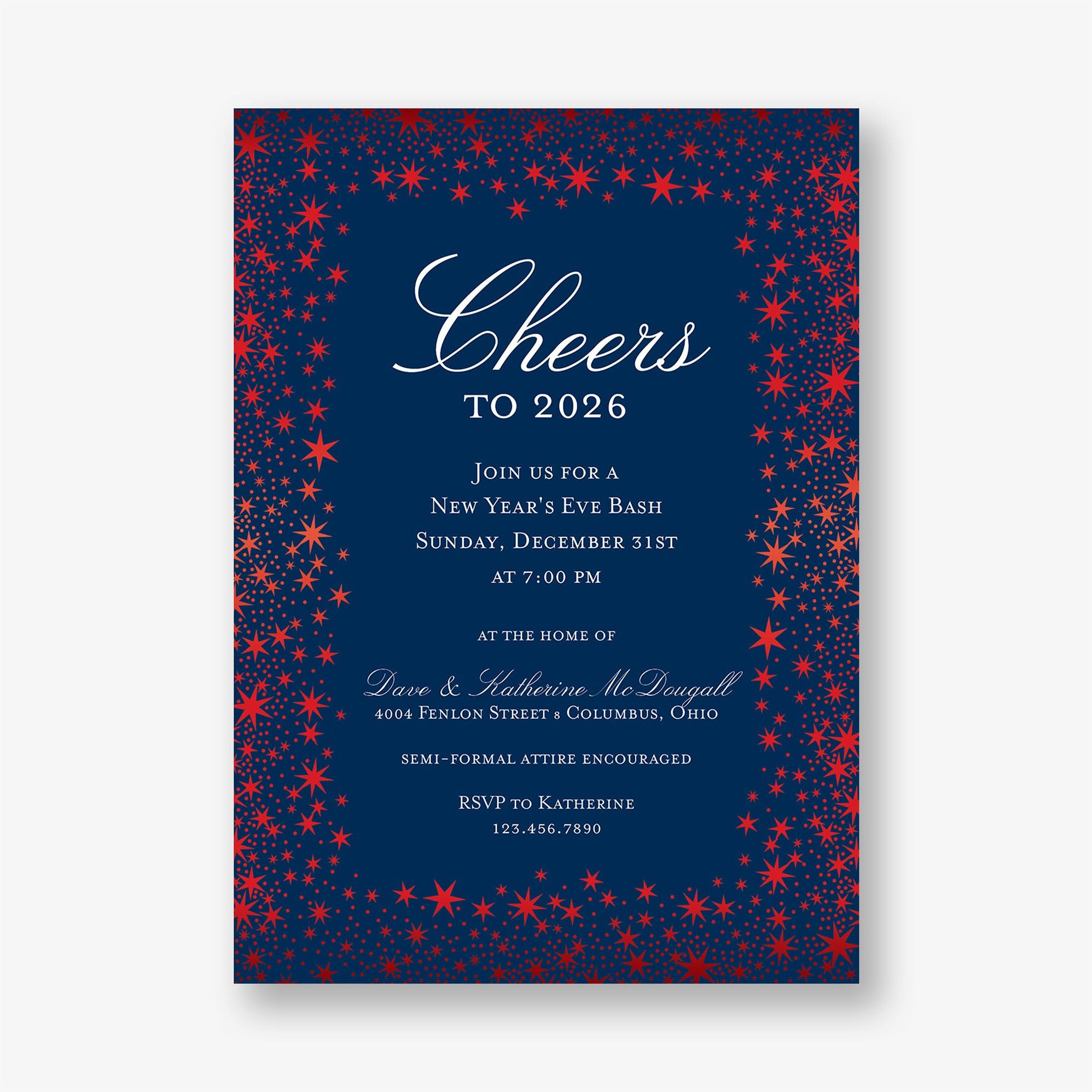 Star Border Foil Party Invitation - Image 4