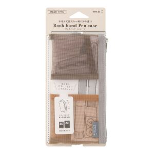 Midori Brown Mesh Book Band Pen Case: B6 - A5
