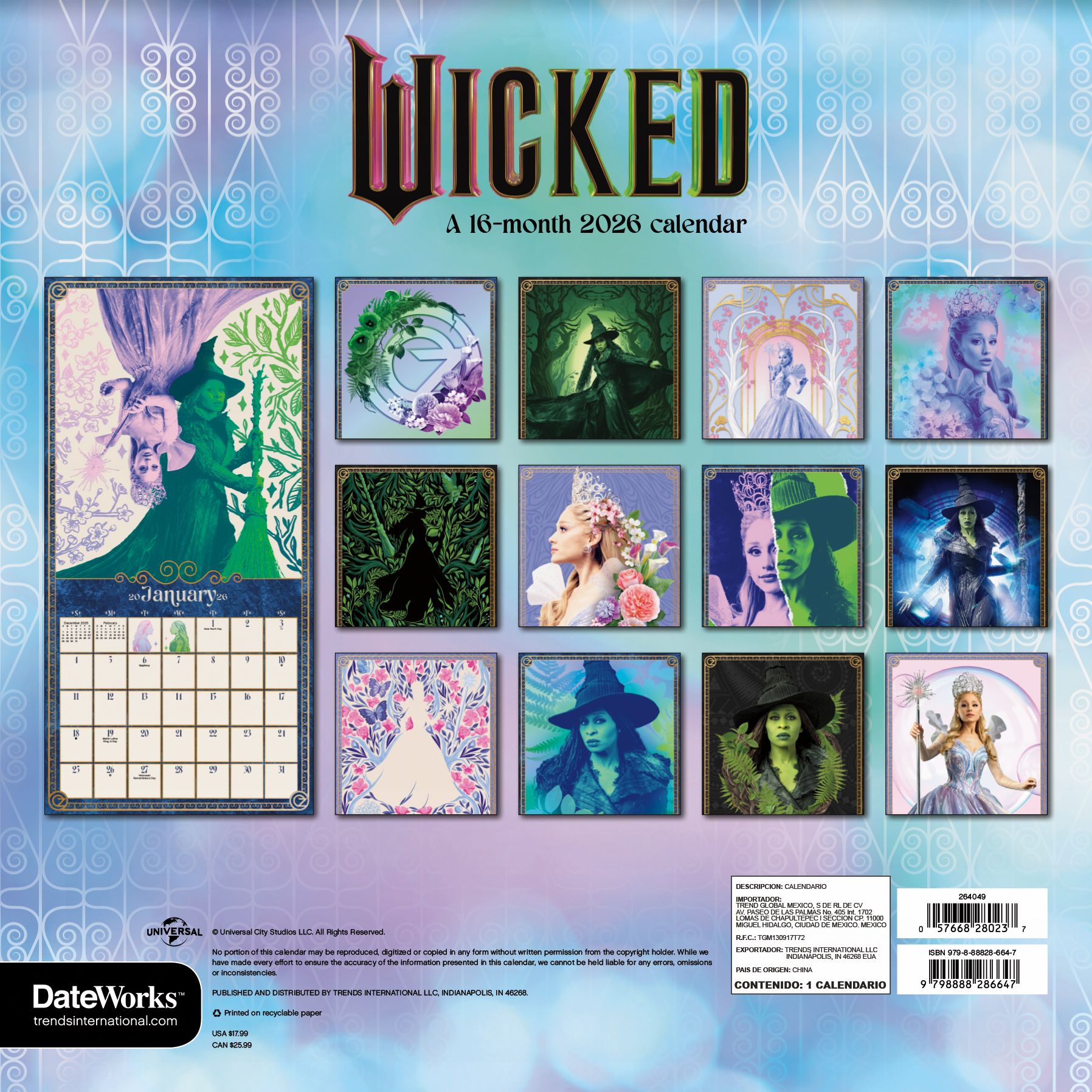 2026 Wicked 2 Wall Calendar - Image 4