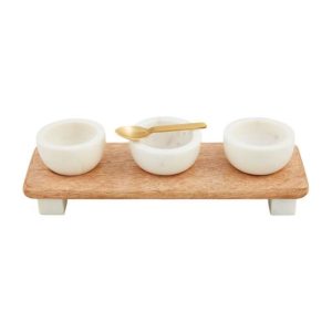 Marble Wood Tidbit Stand